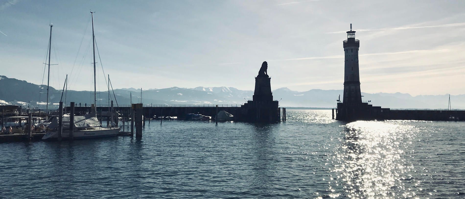 Hafen von Lindau im Gegenlicht